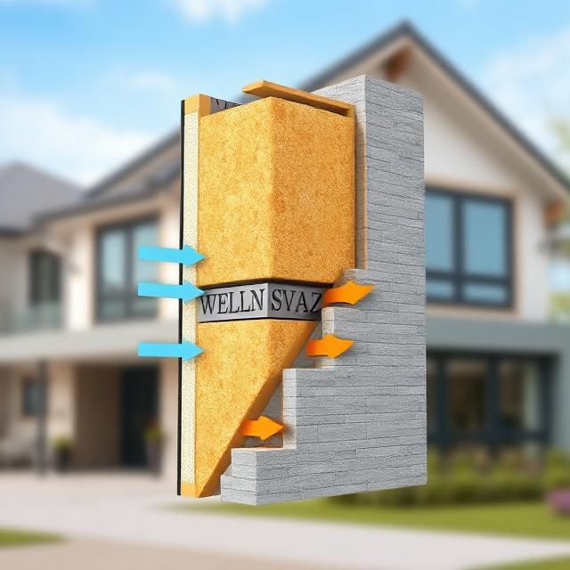 Schéma isolation façade ventilée thermique et acoustique